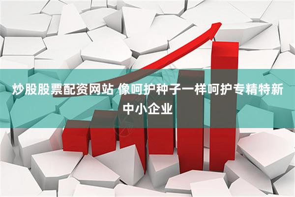炒股股票配资网站 像呵护种子一样呵护专精特新中小企业