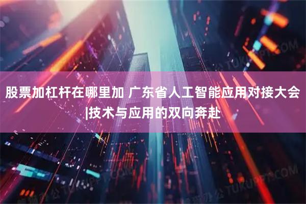 股票加杠杆在哪里加 广东省人工智能应用对接大会|技术与应用的双向奔赴