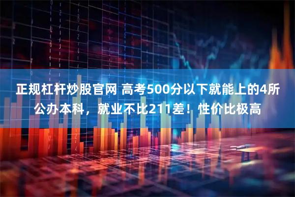 正规杠杆炒股官网 高考500分以下就能上的4所公办本科，就业不比211差！性价比极高